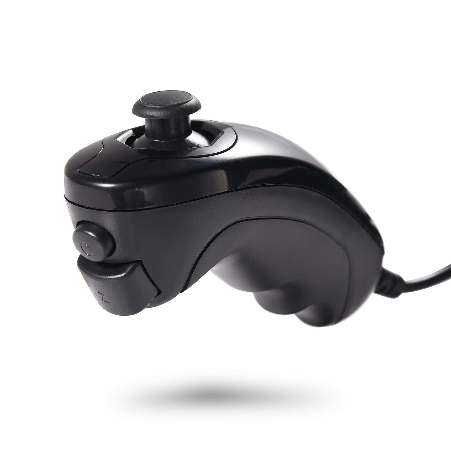 Poulep Nunchuk Nunchuck Controllers for Wii u PRO Console (Black and Black1)