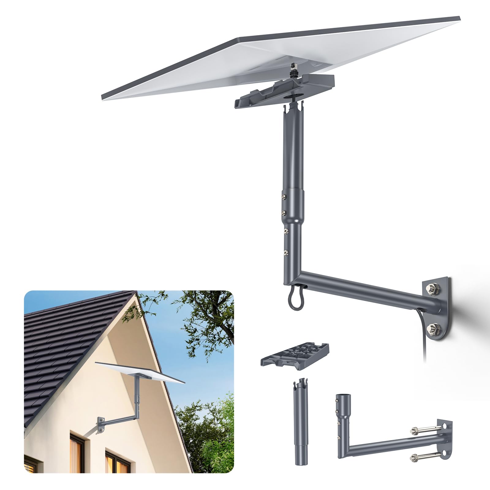 EDUP® Starlink Halterung Gen 3, 360° Verstellbare Starlink Wandhalterung | Starlink Rohr Adapter für Starlink Standard 4 / 4X / V3 / Gen 3 Masthalterung Internet Satellite Kit