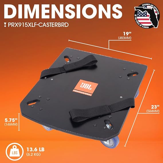 JBL Bags PRX 900 Series Heavy-Duty Caster Board Kit for JBL PRX 915XLF Powered 15-Inch Subwoofer Speaker, (PRX915XLF-CASTERBRD)