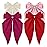 Atoden Women\'s Hair Bow, Silky Satin Hair Bow 4Pcs - Oversized Long Tail Bow Hair Clips, Large Hair Ribbon Barrettes, Metal Clips, Bowknot, Aesthetic Girls Hair Accessories, Beige, Pink, Red