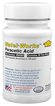 Industrial Test Systems WaterWorks 480065 Peracetic Acid Test Strip, 32 Seconds Test Time, 0-100 ppm Range Pack of 50