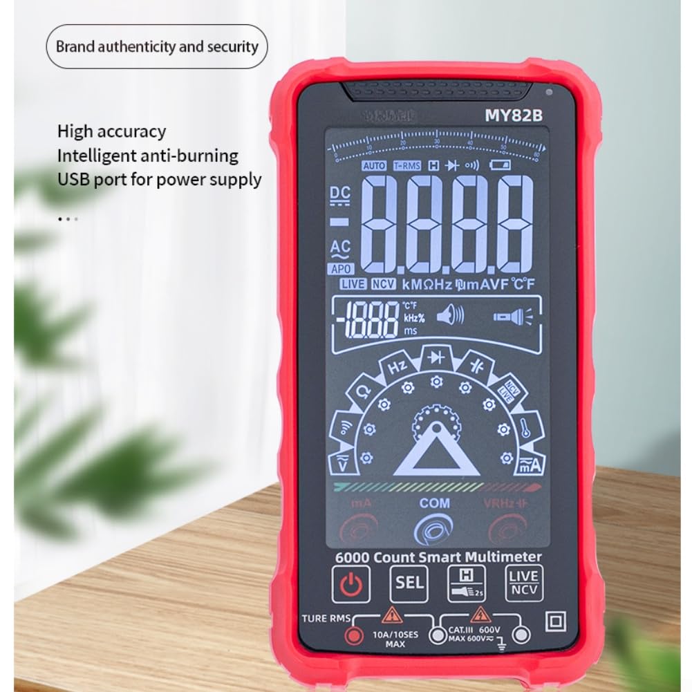 Multimetro intelligente ricaricabile 6000 conteggi per True RMS Touch Screen NCV Live Detector Tester di corrente di tensione per la casa fai da te 156x81mm