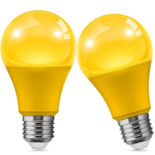 L LOHAS LED Yellow Bug Light Bulbs Outdoor, A19 9W