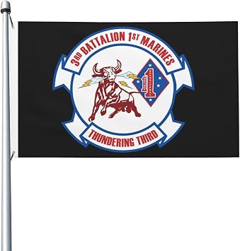 3rd Battalion 1st Marines Flags 3x5 Double Sided Banner Military Flags Tapestry Outside Decorations Flag for Home Garden Yard Decor