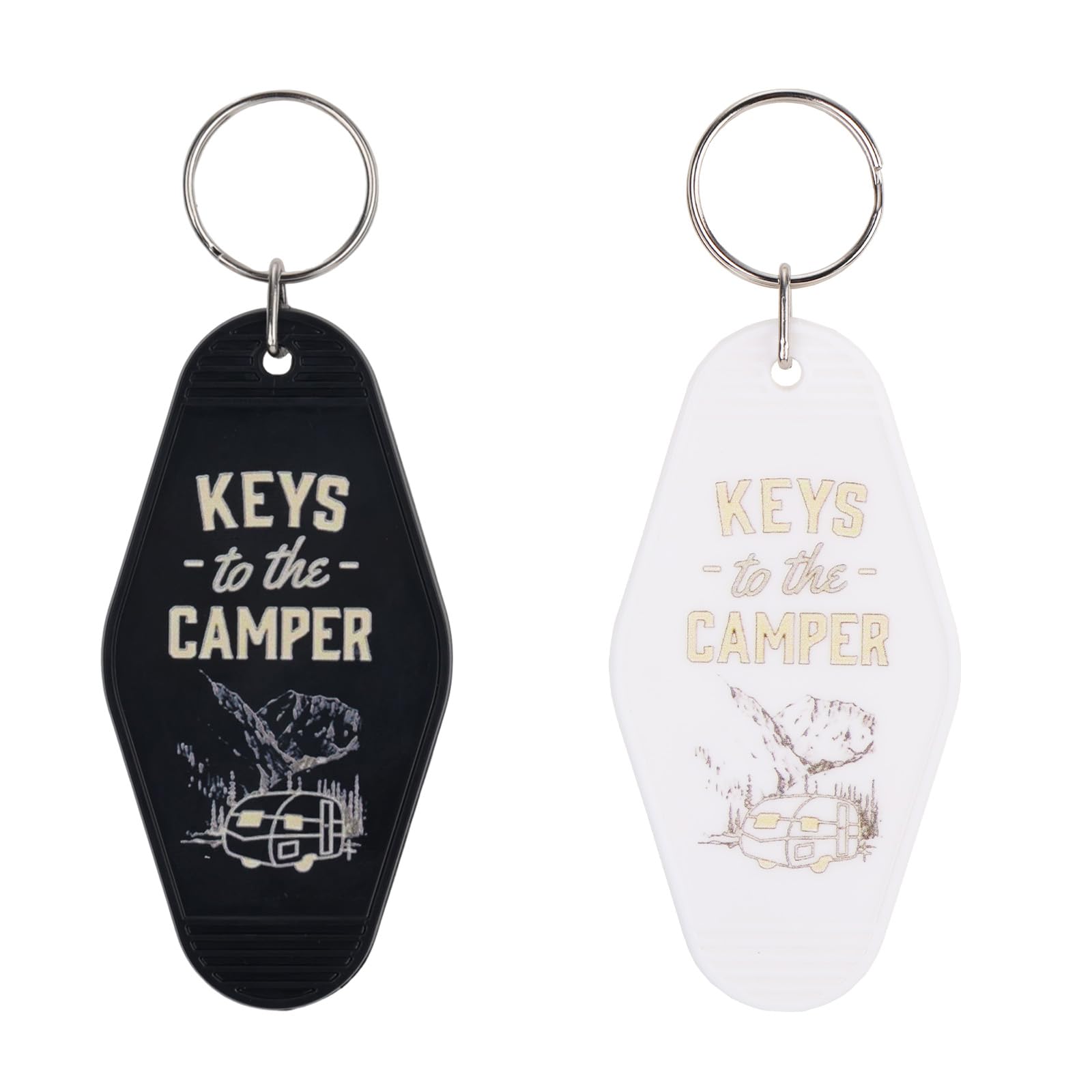 2 Porte-clés Camping-car Design – Noir Et Blanc – Accessoire Fun Pour Road-trip Et VR