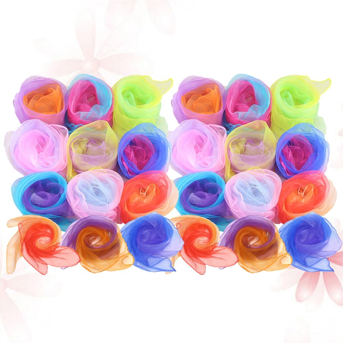 FRCOLOR Gradient Color Silk Scarves 60cm x 60cm Lightweight Dance Juggling Scarves for Kids Performance Decoration and Party Props Random Color
