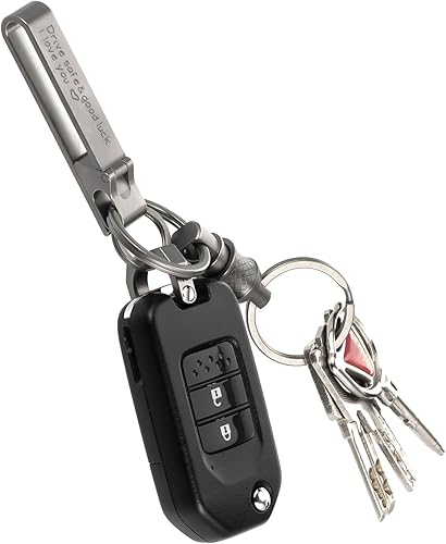 Miniatura 6 de BANG TI Llavero de liberación rápida de titanio, kit de conectores giratorios desmontables, Curvo Negro Ti