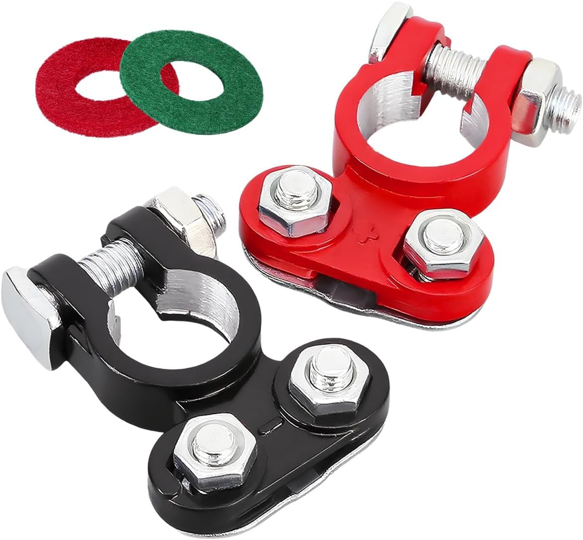 4 PCS Battery Terminal Connector, Anti Corrosion Car Battery Terminal Clamp Connectors, Adjustable Positive Negative Battery Post Connector, Replacement Car Accessories