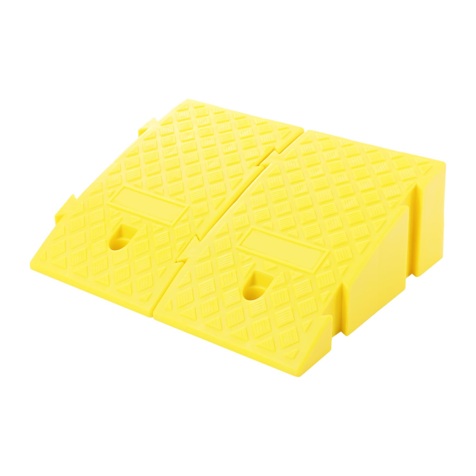 2 pezzi di cordolo rampa da 16 cm di altezza, rampa antiscivolo portatile, rampa per auto assemblabile, 40 x 25 x 16 cm, rampa in plastica per soglia fino a 1,5 tonnellate per bicicletta, moto, sedia