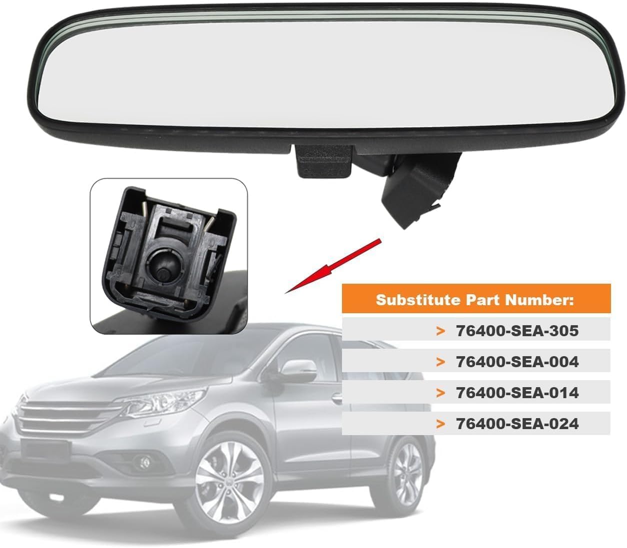 Car Interior Rear View Mirror Compatible with Accord 2013-2017 CRV 2005-2017 Civic 2012-2015 76400-SEA-305 76400-SEA-004 76400-SEA-014 76400-SEA-024