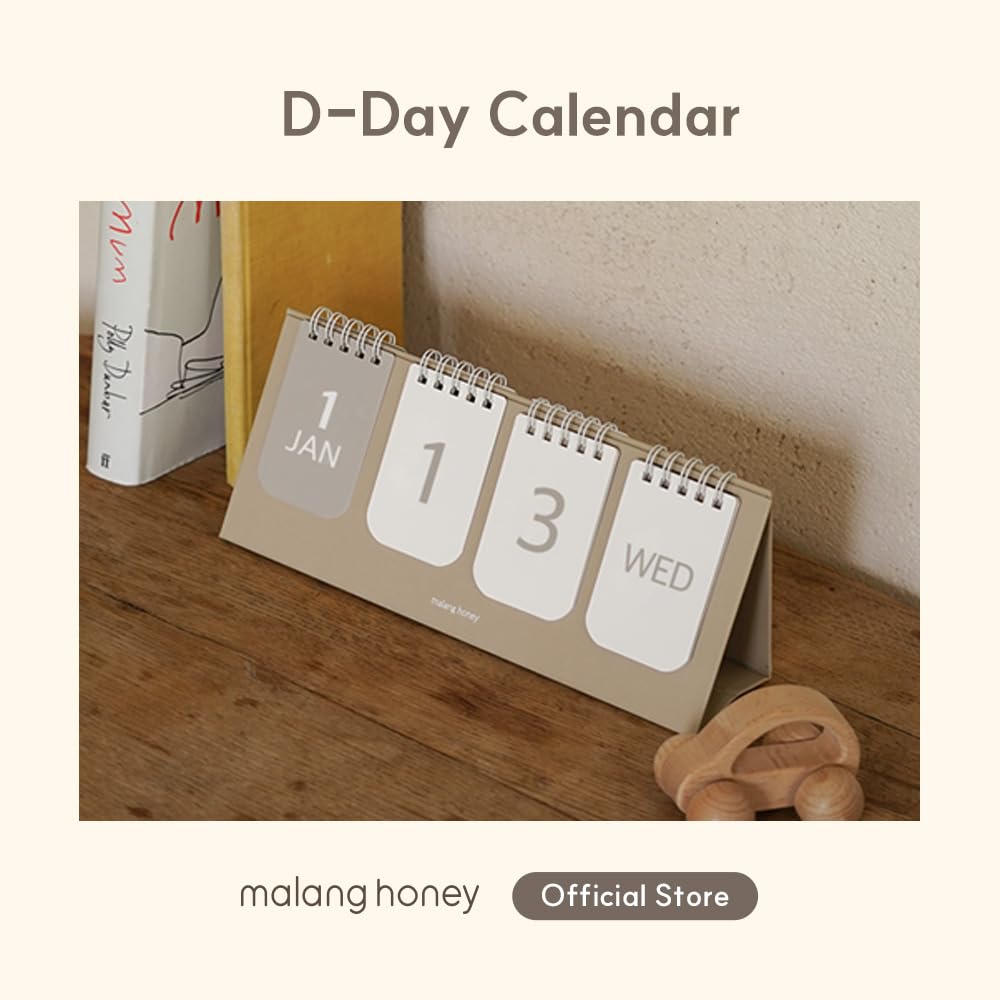 calendario perpentual de escritorio del día D (calendario propio de diseño propio/cuenta regresiva para recién nacido/registro del momento del bebé) (diseño redondo)
