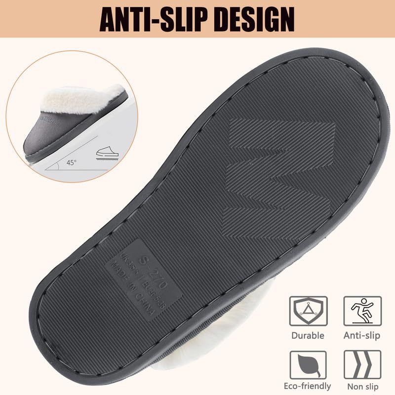 Misolin Pantofole Scamosciate da Donna Uomo Invernali Interne Ciabatte Casa Morbida Autunno Inverno Memoria Schiuma Pavimento Indoor Outdoor