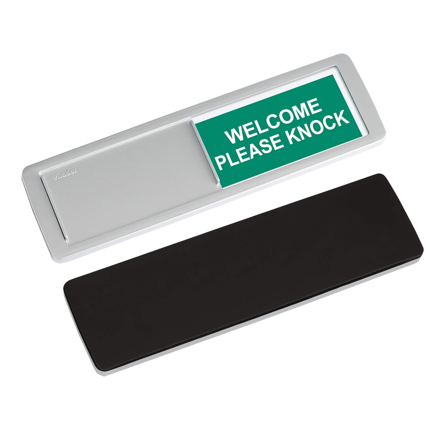 Do Not Disturb Sign, Yarkor Welcome Door Sign for Office, Conference / Meeting Room, Bathroom, Hotel, Restroom, Classroom Privacy Sign - Magnetic / Double-Sided Tape Option, 7" x 2" Slider Indicator