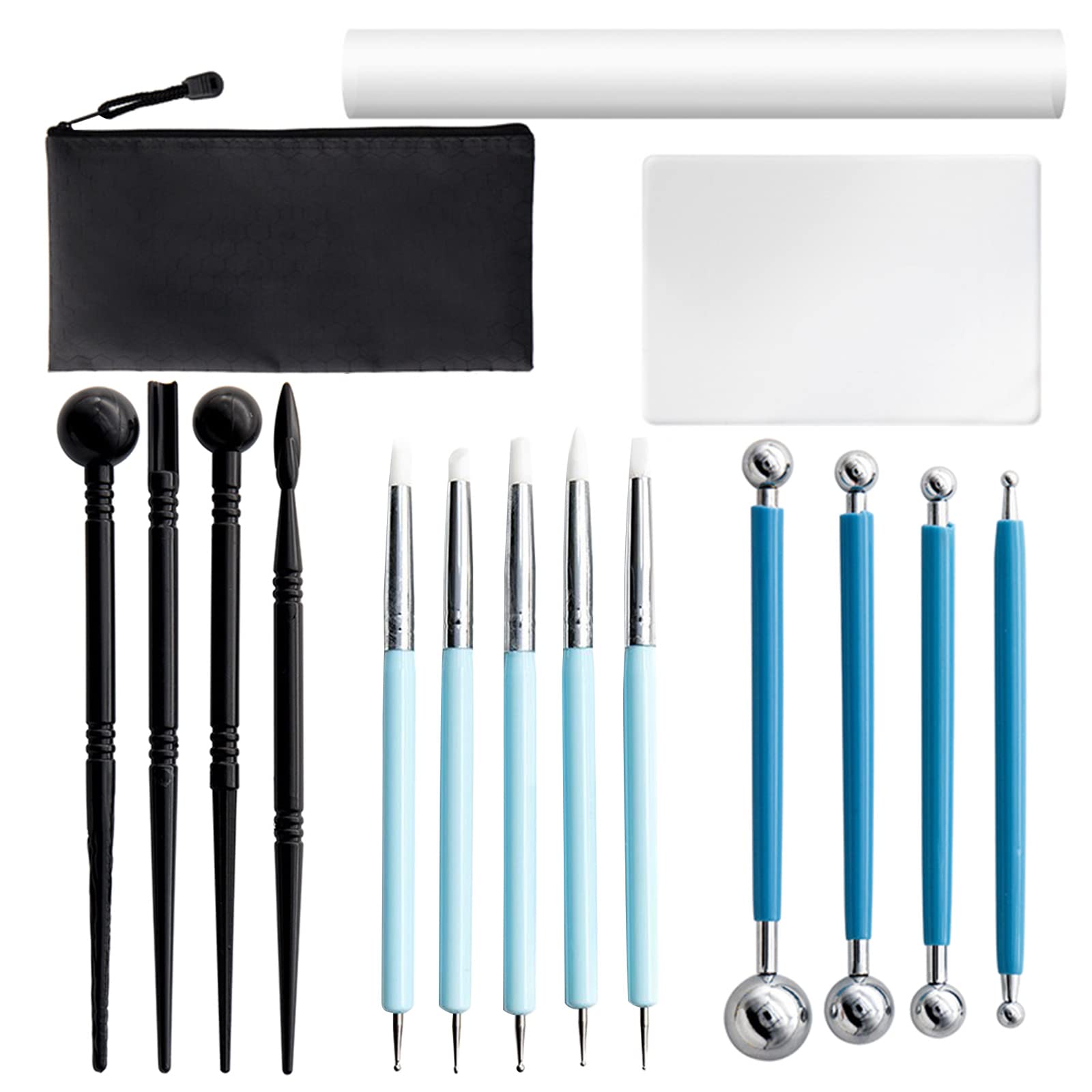 Kalttoy 15 Pcs/Set Ceramic Clay Tools Set Clay Shaping Embossing Tools for Creative Sculpture Pottery for School Professional Sculpting for Classroom Kids Beginners