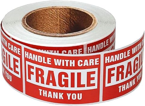 enko 1 Roll 4 x 6 in Large Fragile Stickers for Moving and Shipping