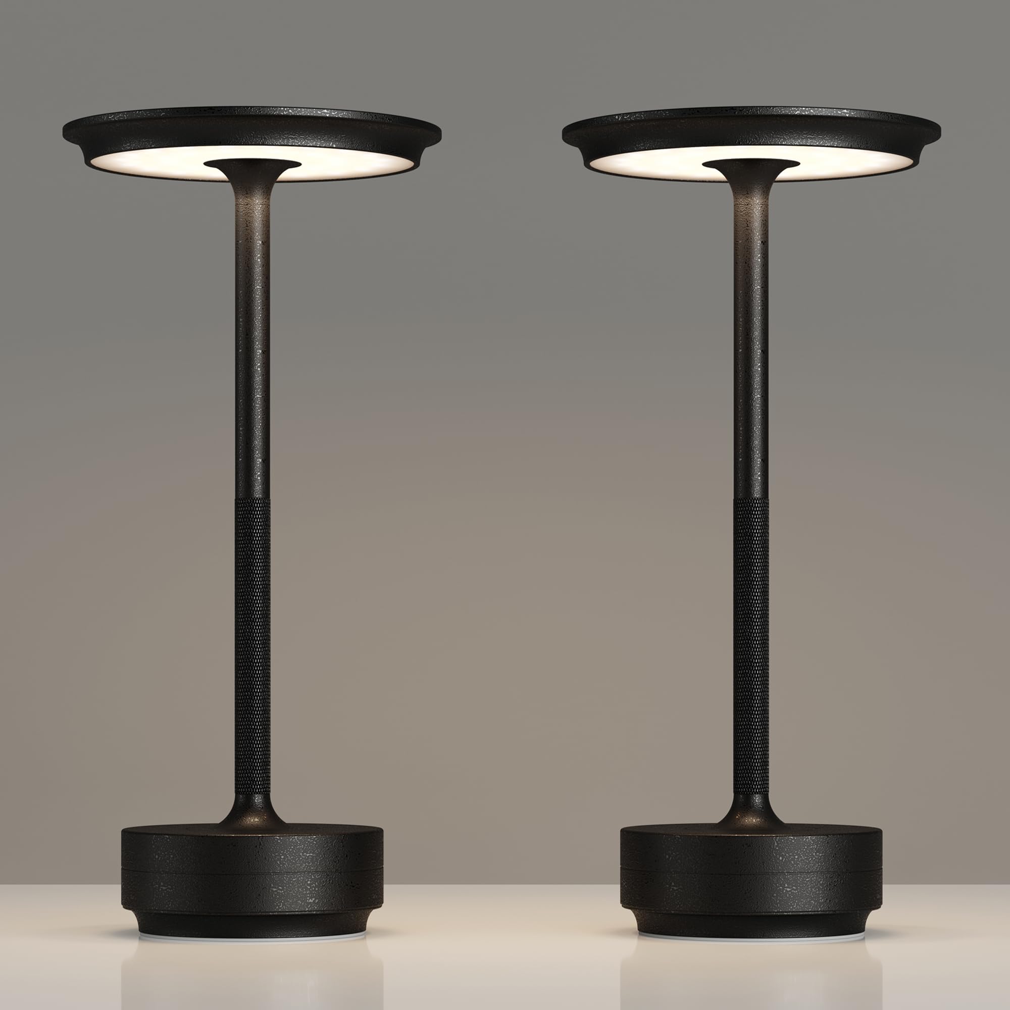 TBBGA Paquete de 2 lámparas de mesa recargables inalámbricas, portátiles de 5000 mAh, luz de mesa para exteriores, lámpara de mesa LED de atenuación continua de 3 colores con función de memoria, para