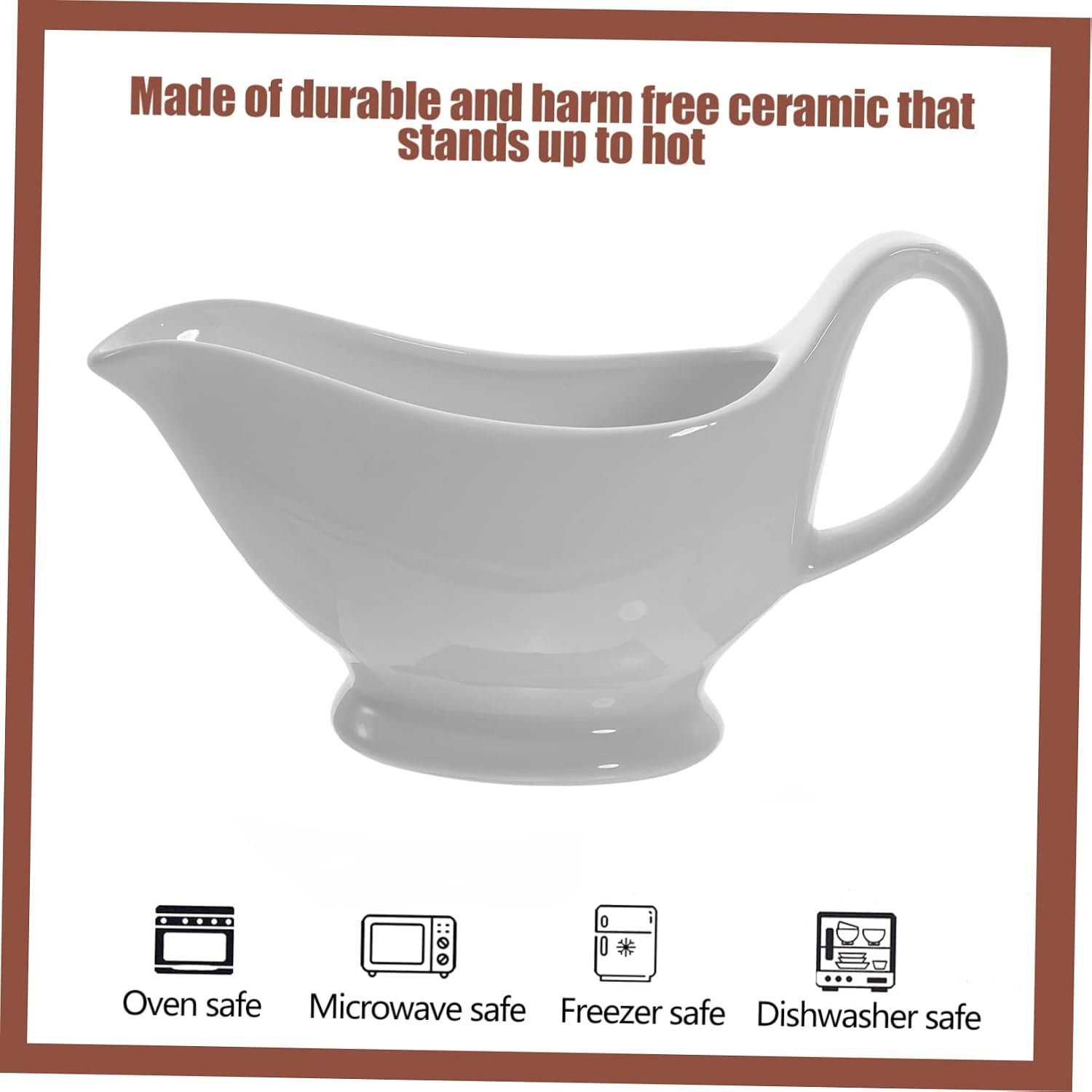 Ceramic Gravy Boat with Unique Spout Handheld Sauce Container for Dipping Serving Versatile Pitcher for Home Restaurant Catering Use
