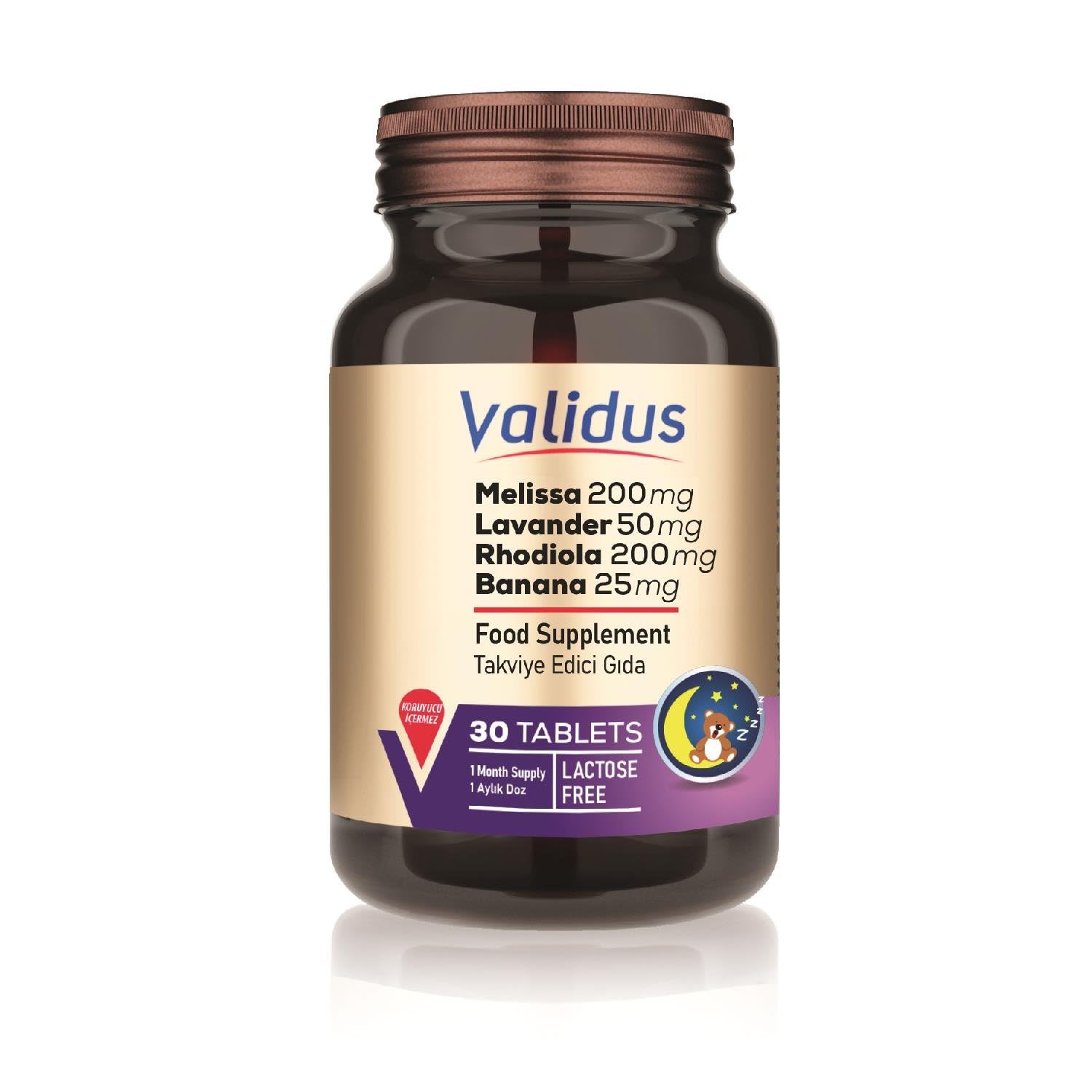 Validus Lavander + Banana + Melissa + Rhodiola + Jasmin 30 Tablets