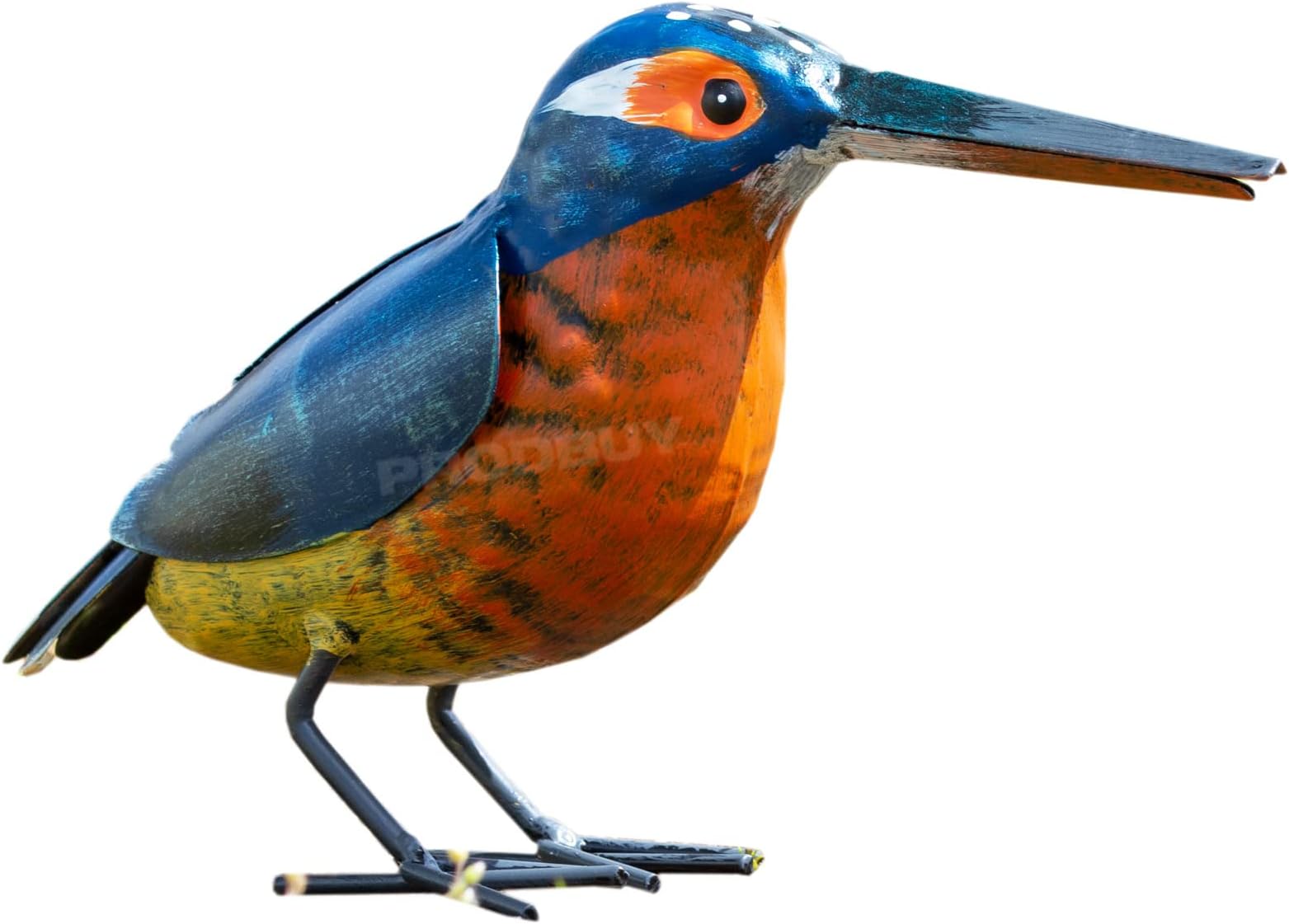Small Colourful Metal Kingfisher Bird Ornament