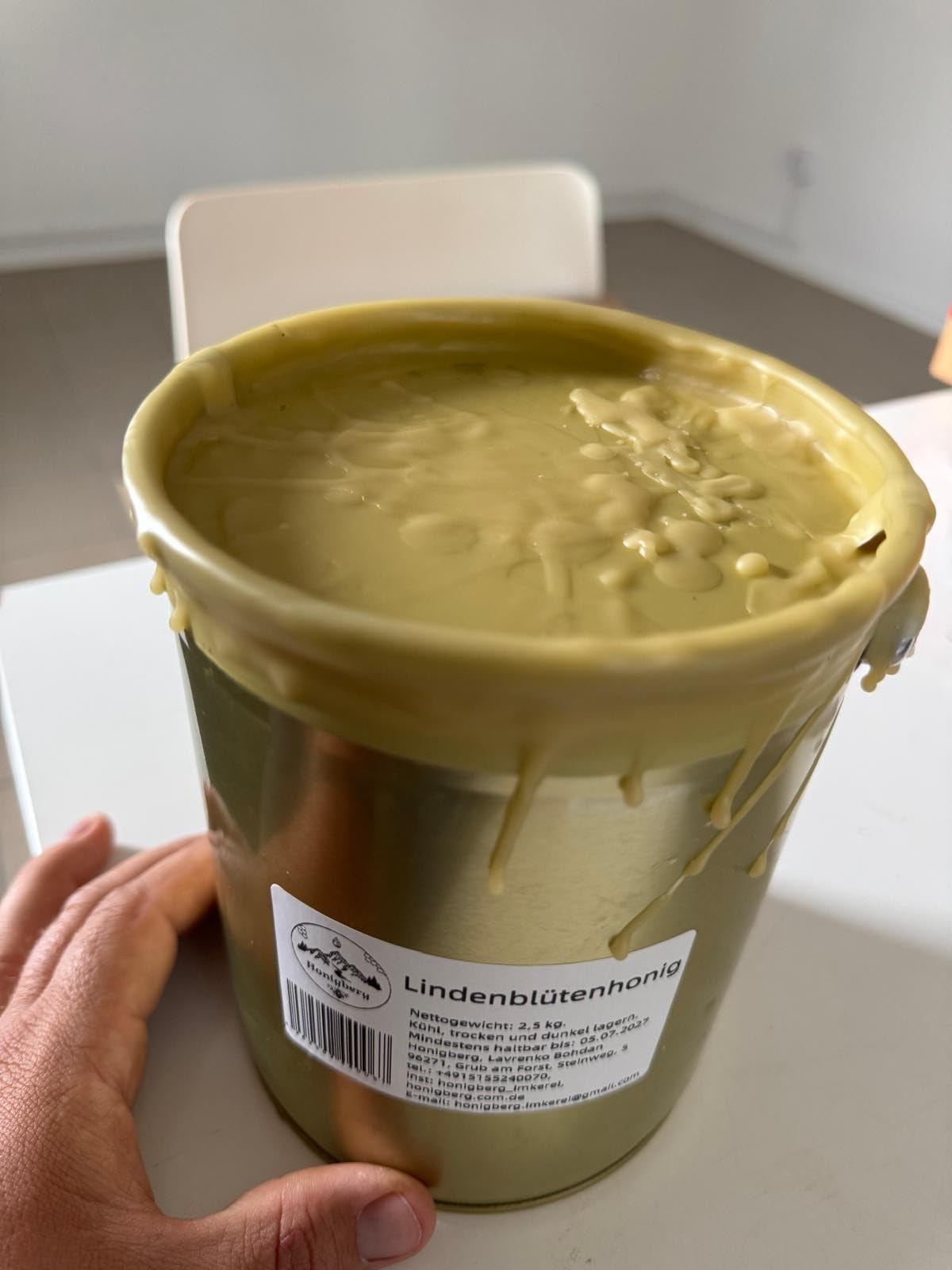 Lindenblütenhonig, 2,5 kg, Deutscher Honig, Naturbelassen ohne Wärmebehandlung