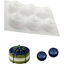 6 Cavity Blueberry Silicone Molds for Mousse Cake, Fruit Mold for Baking