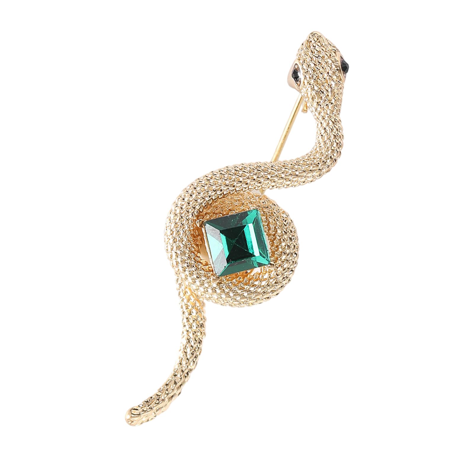 Maxtonser Retro Snake Brooch with Rhinestones Unisex Alloy Crystal Lapel Pin Simulation Animal Breastpin for Party or Daily Wear