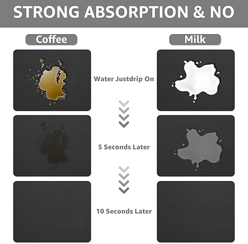 Miniatura 4 de WOPPLXY 3 alfombrillas para cafetera para encimeras, tapete absorbente de 12 x 16 pulgadas, tapete de estación de café, tapetes de café para debajo