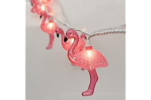 SUNSGNE Pink Flamingo Outdoor String Lights