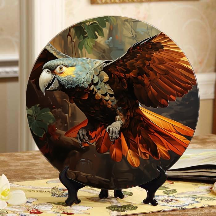 Fox 10-inch Ceramic Plate for Wall Display or Tabletop, with Stand & Hook DP-754365718