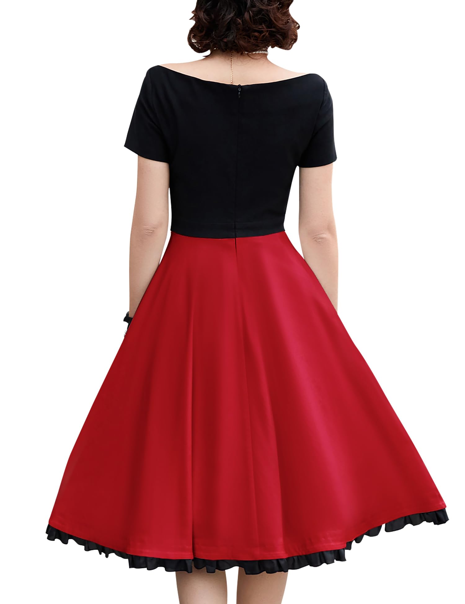 muxxn red dress Amazon.com: MUXXN Ladies Retro 1950s Deep V Neck Button Down Business Work A Line Dress (Red S) : Clothing, Shoes & Jewelry