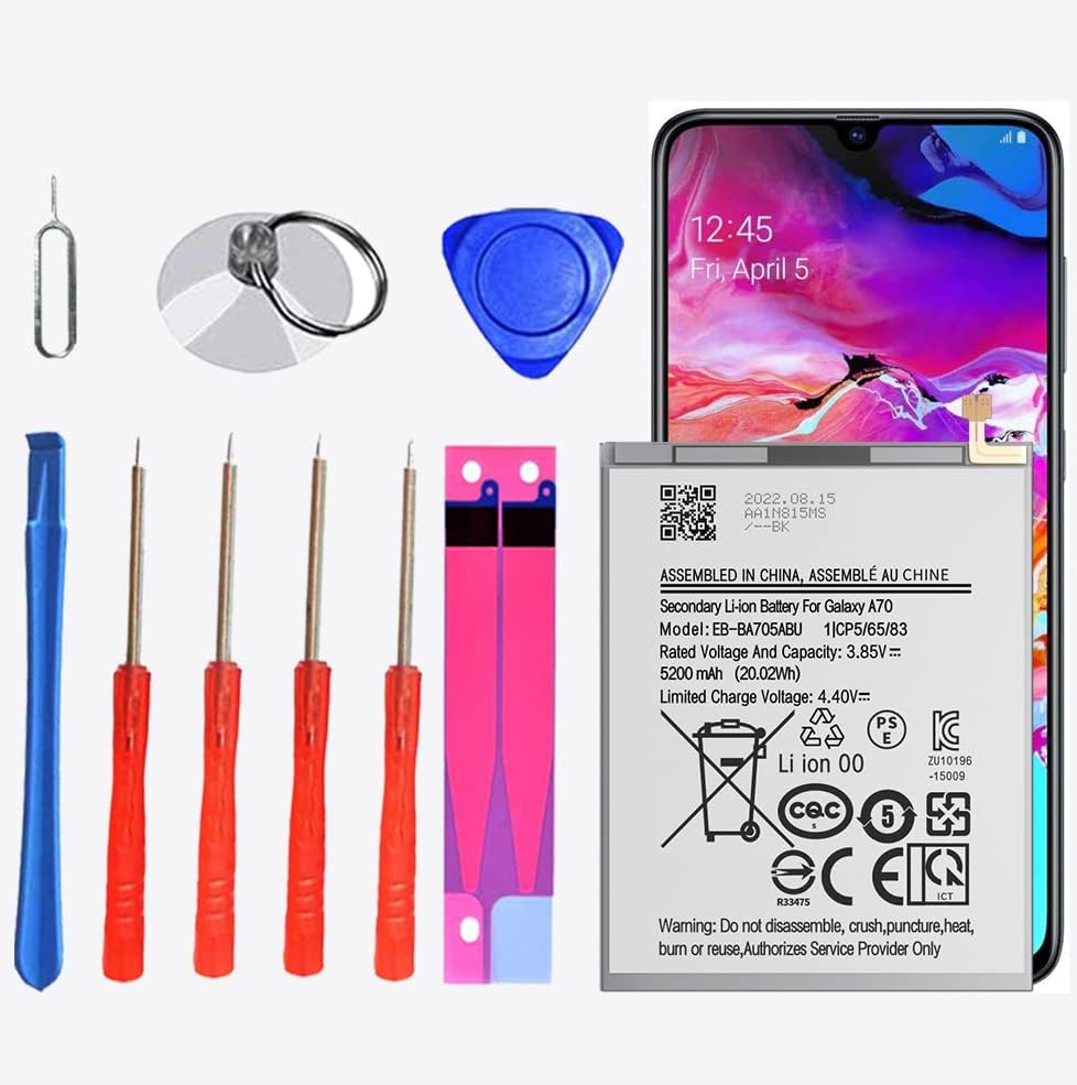 Battery for Samsung Galaxy A70, [5200mAh] Upgraded Battery Replacement for EB-BA705ABU EB-BA705ABE A705U A705U1 A705W with Professional Replacement Tool Kits