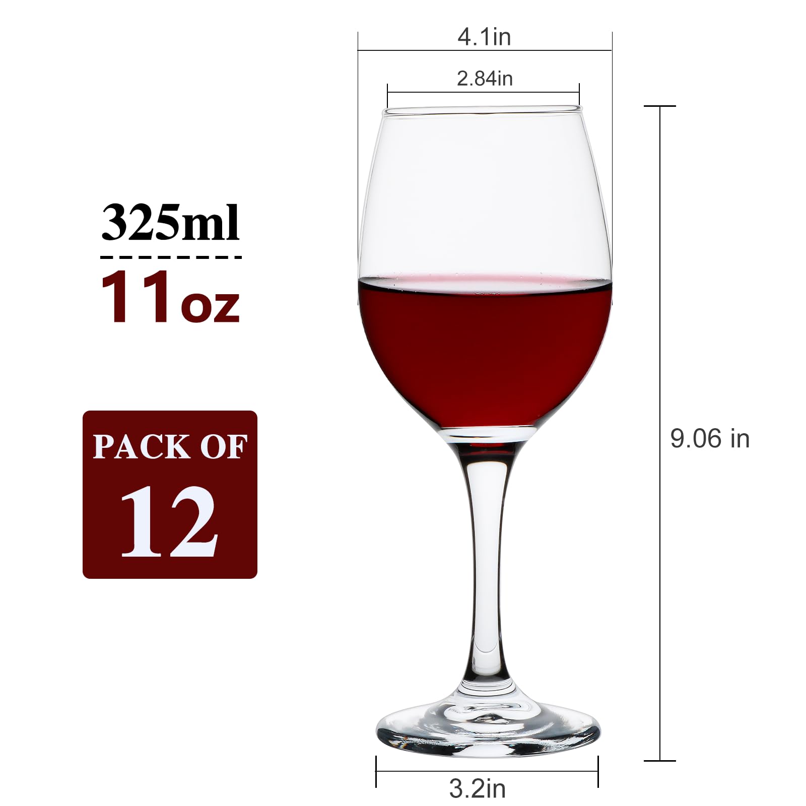 Ufrount Italian Style Classic White or Red Wine Glasses 230 ml Premium Crystal Clear Diamond Cut Glass | Perfect for Cocktail, Brandy, Mocktail, Champagne Set of 6 (Red Wine Glasses 12) 1