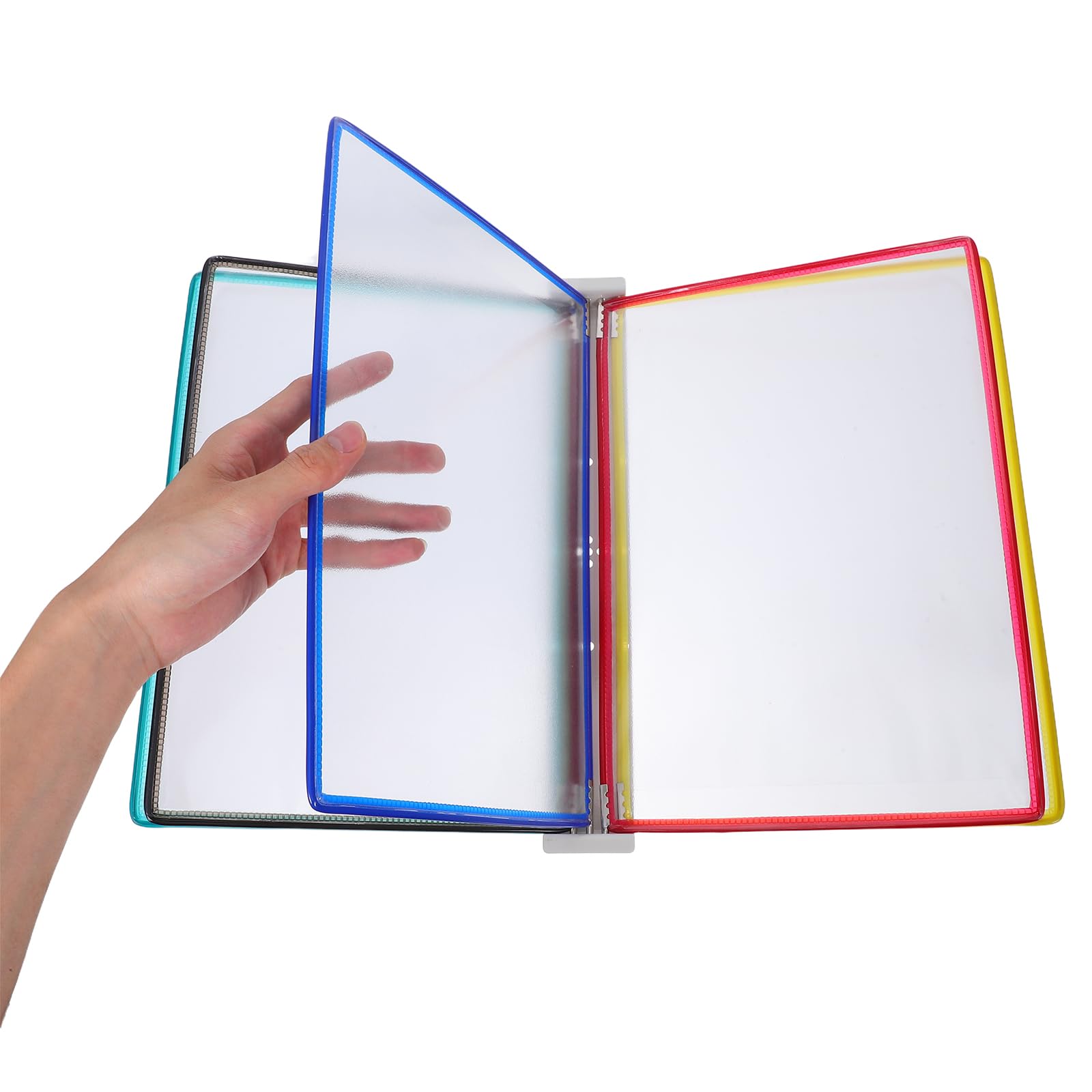 PLAFOPE Organizzatore di cartelle portadocumenti da parete con 5 pagine di documenti, porta riviste A4 per ufficio, aula, sala riunioni, spazi pubblici