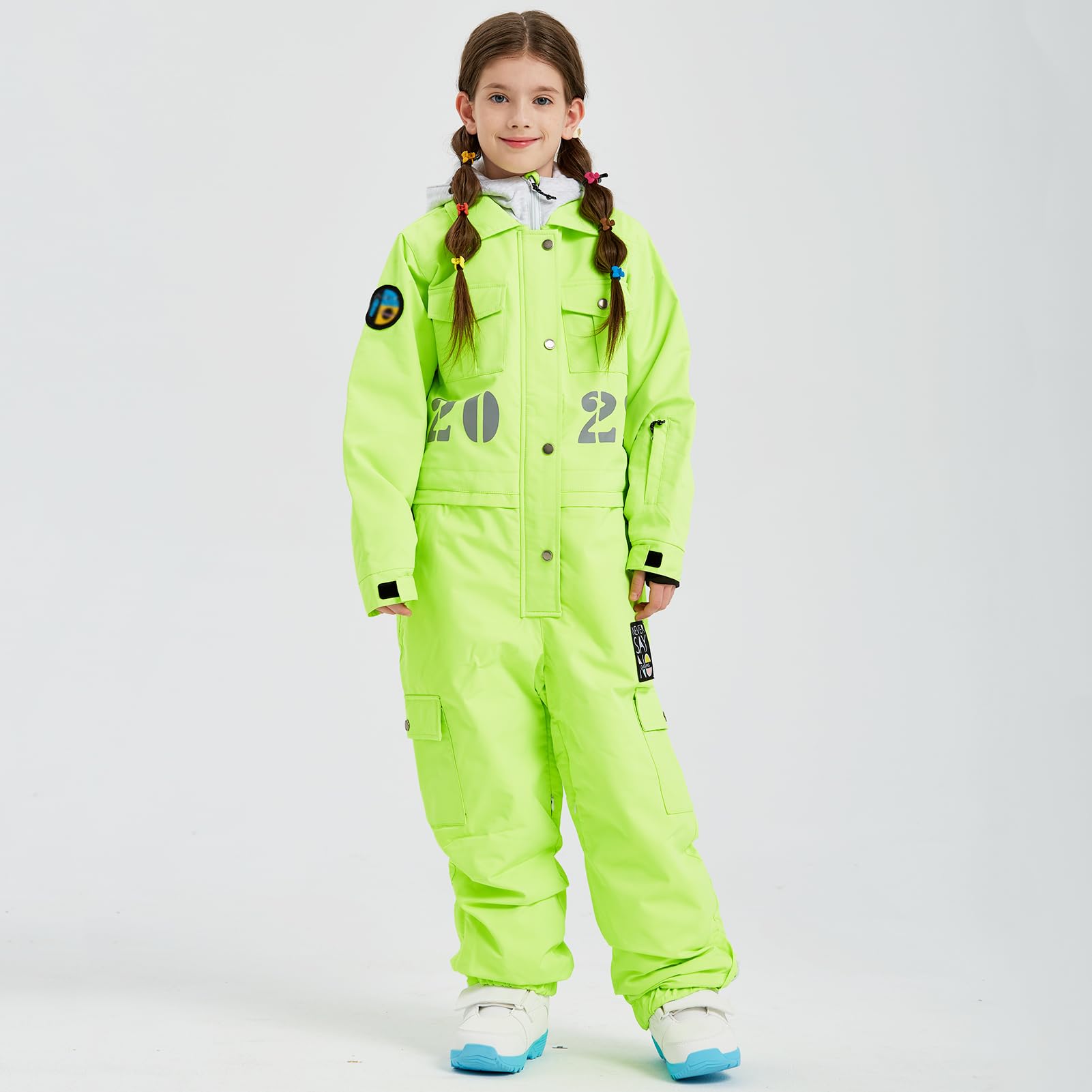 Tuta de Sci Monopezzo Bambini Tuta de Neve Inverno Antivento Impermeabile Tute de Neve Calda per Ragazzi Ragazze