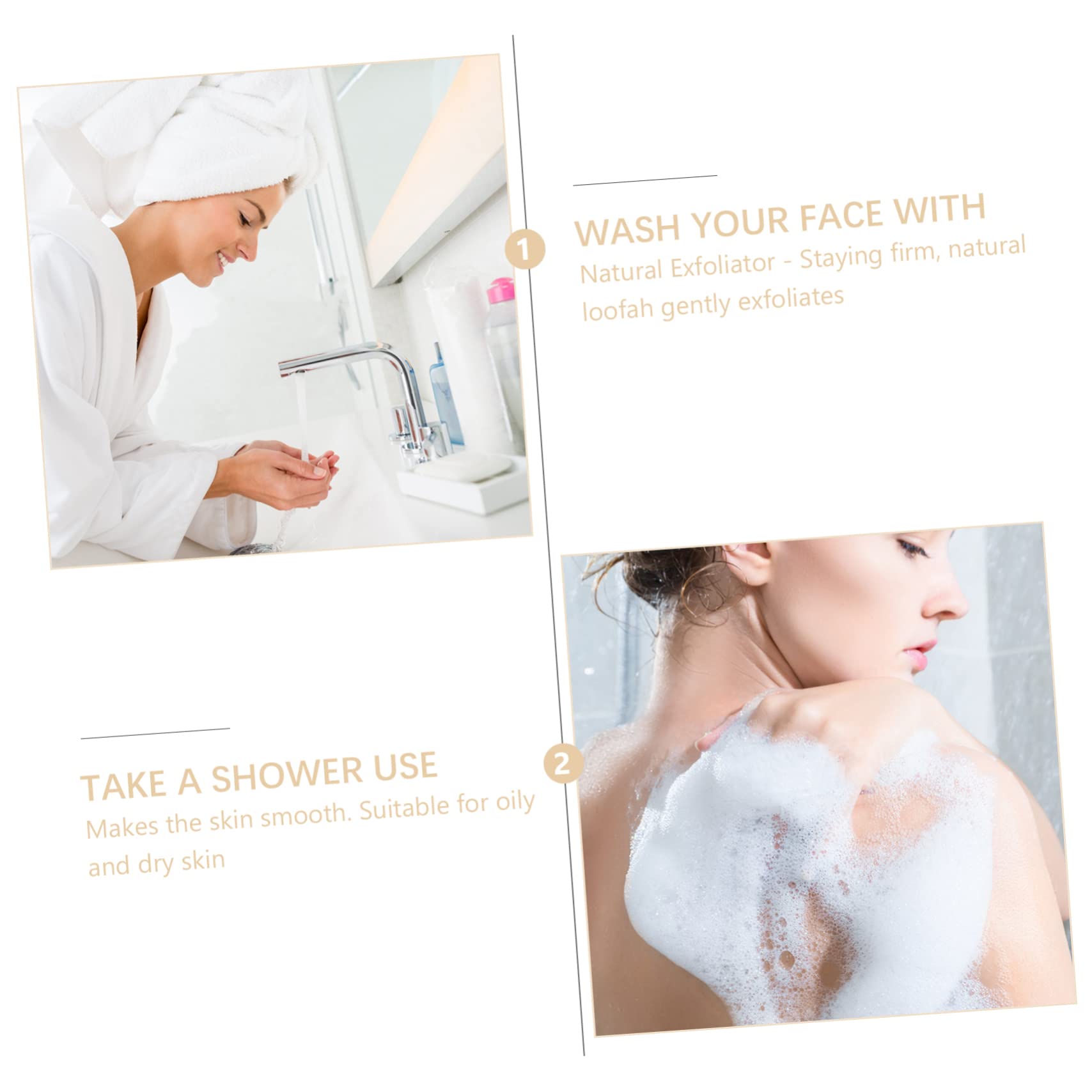 Housoutil 10 Piezas toallitas de lufa almohadilla de esponja de ducha esponja de baño toalla de baño toallas exfoliante de lufa herramienta de limpieza del cuerpo espesar Depurador