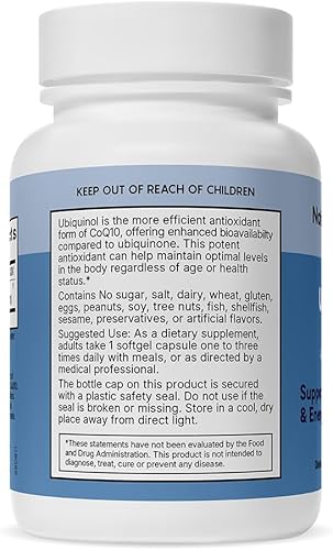 Miniatura 3 de Natural Wellness Ubiquinol CoQ10 100mg - Suplemento CoQ10 de alta absorción para la salud cardíaca, energía y función celular - Cápsulas blandas