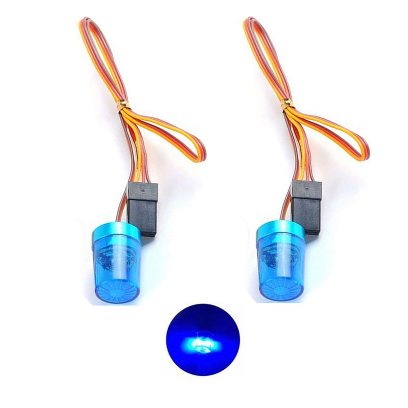 Chanmoo 1/10 1/14 RC Car Led Flash Lights Police OD 13MM Multi-Function 360 Degree Rotating Flashing Lamp for Off Road Car Tractor Truck 2PCS (Blue)