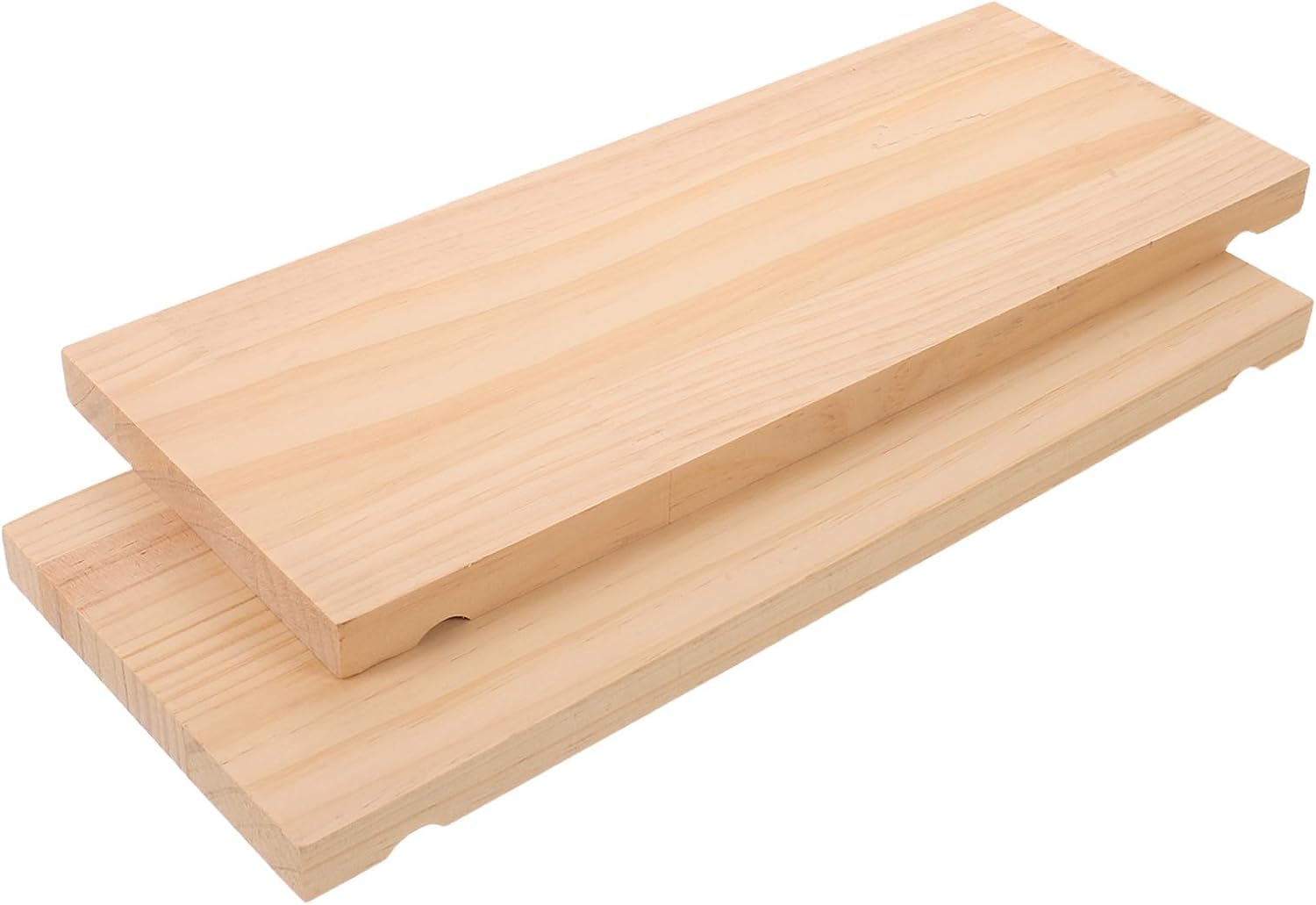 2pcs Wood Pegboard Shelf Rack with Slotted Board Shelves