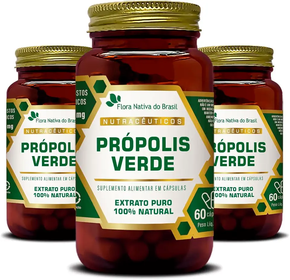 Kit Propolis Verde Extrato Puro 3x 60 Capsulas Cada - Flora Nativa