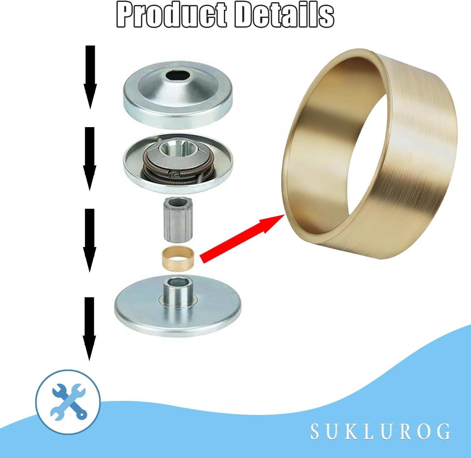 (2 pcs) 200349A Torque Converter Bushing Compatible with Mini Bike and Go Kart Used on 30 Series Driver Pulleys for a 1-1/16" Diameter Crankshaft Bronze Idler Bushing