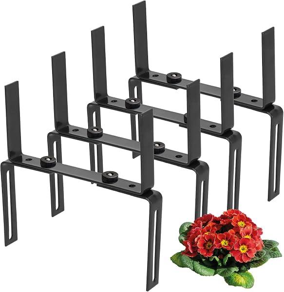 com-four 4 supporti per vasi da ringhiera 18,5 cm