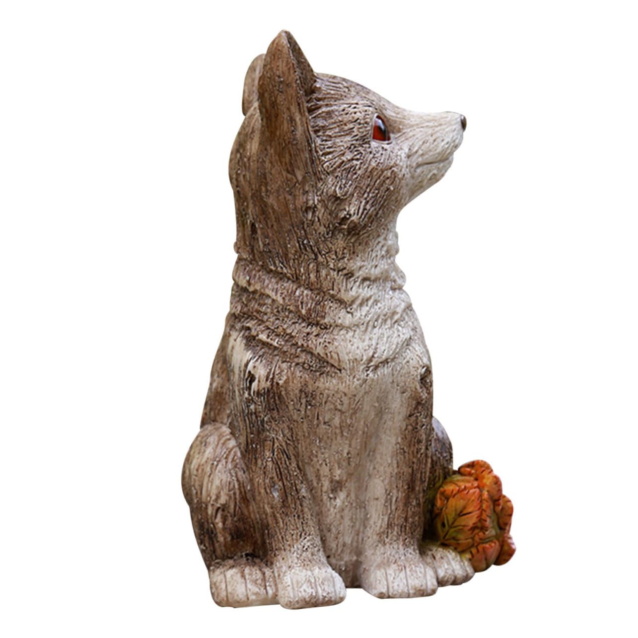 Mikikit Statua da Giardino in Materiale Forma di Volpe Piccola Decorazione Animale per Esterni Abbellisce Aree Verdi Laghetti e Cortili Dettagli Ricchi e Resistente alle Intemperie