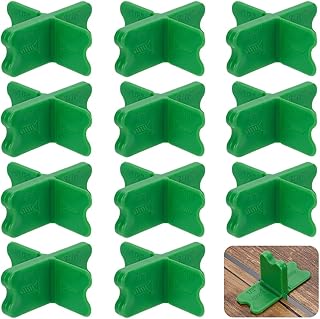 WEBEEDY 12 Pcs ABS Deck Spacer Tool with 4 Thicknesses 1/16", 1/8", 3/16", 1/4", Deck Board Gap Spacers Green Decking Installation Tool for Wood & Pressure Treated Composite Decking
