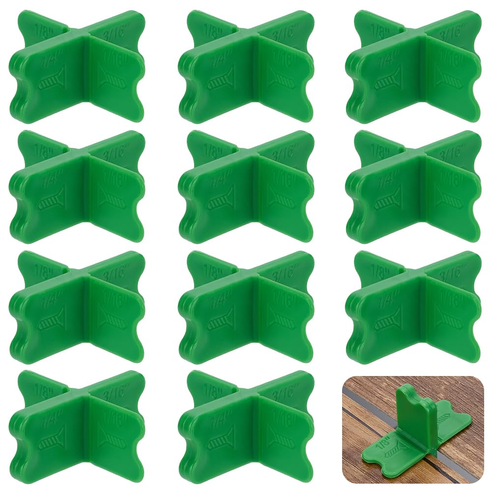 WEBEEDY 12 Pcs ABS Deck Spacer Tool with 4 Thicknesses 1/16", 1/8", 3/16", 1/4"