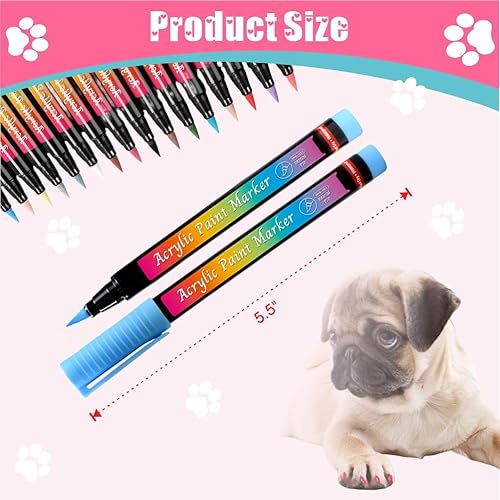 Miniatura 2 de MESINURS Bolígrafos de esmalte de uñas para mascotas, juego de herramientas de belleza de garra de perros para aseo de bricolaje, secado rápido