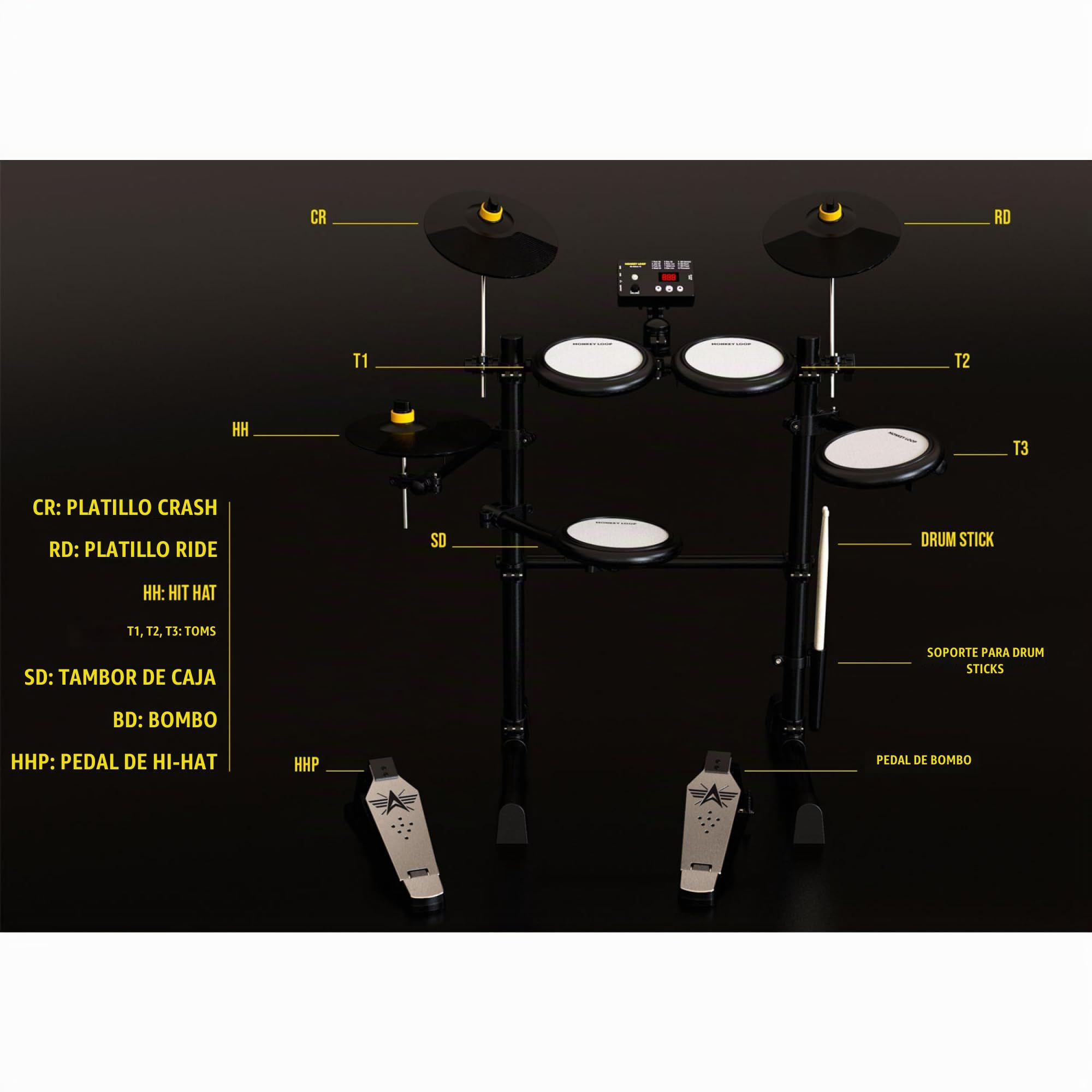 MONKEY LOOP ML-Edrum 10 Kit de Bateria Electronica