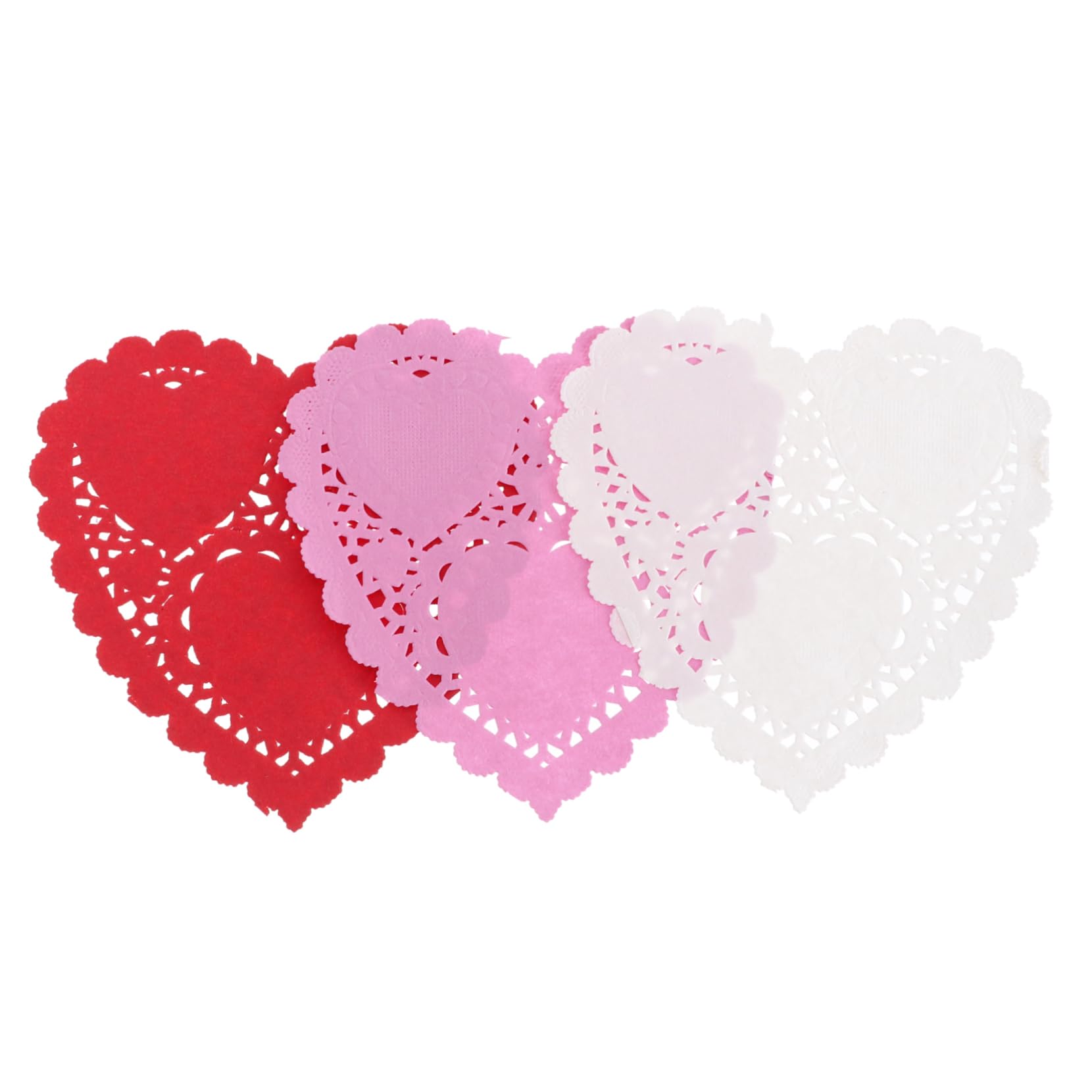 Zerodeko 300Sheets Mini Valentine Heart Doilies Love Shape Doilies and Decorative Oil Absorbing Paper for Cakes Desserts and DIY Crafts