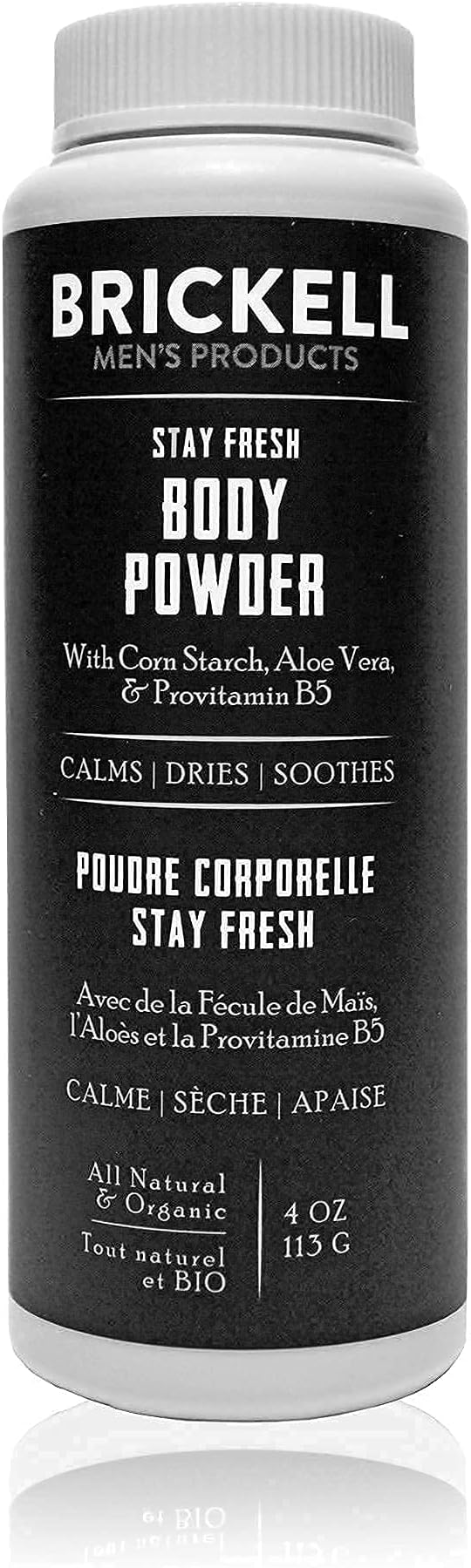 Stay Fresh Body Powder for Men, Natural and Organic Talc-Free, Absorbs Sweat, Keeps Skin Dry
