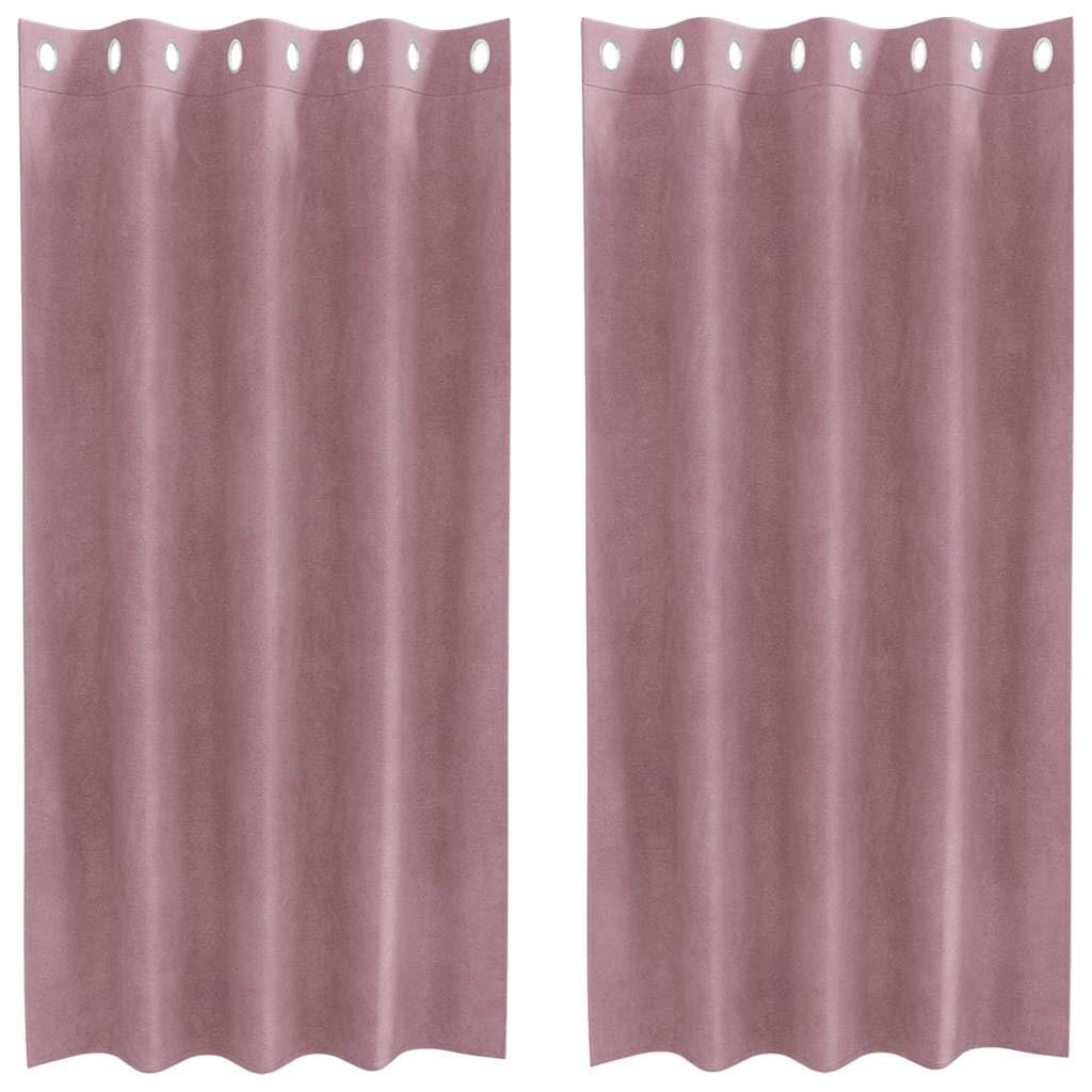 Vidaxl Dark Pink Blackout Curtains 2 Pcs 140 X 175 Cm Velvet, Elegant Blackout Curtains, Stylish Velvet, Room Darkening For Bedroom, Living, And Home Decor