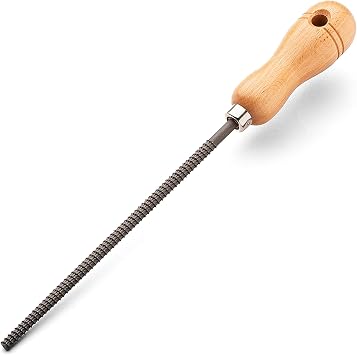 Kings County Tools 8" Round Woodworking Rasp | High Quality Steel Material | Durable and Long-Lasting | 4" Beech Wood Handle